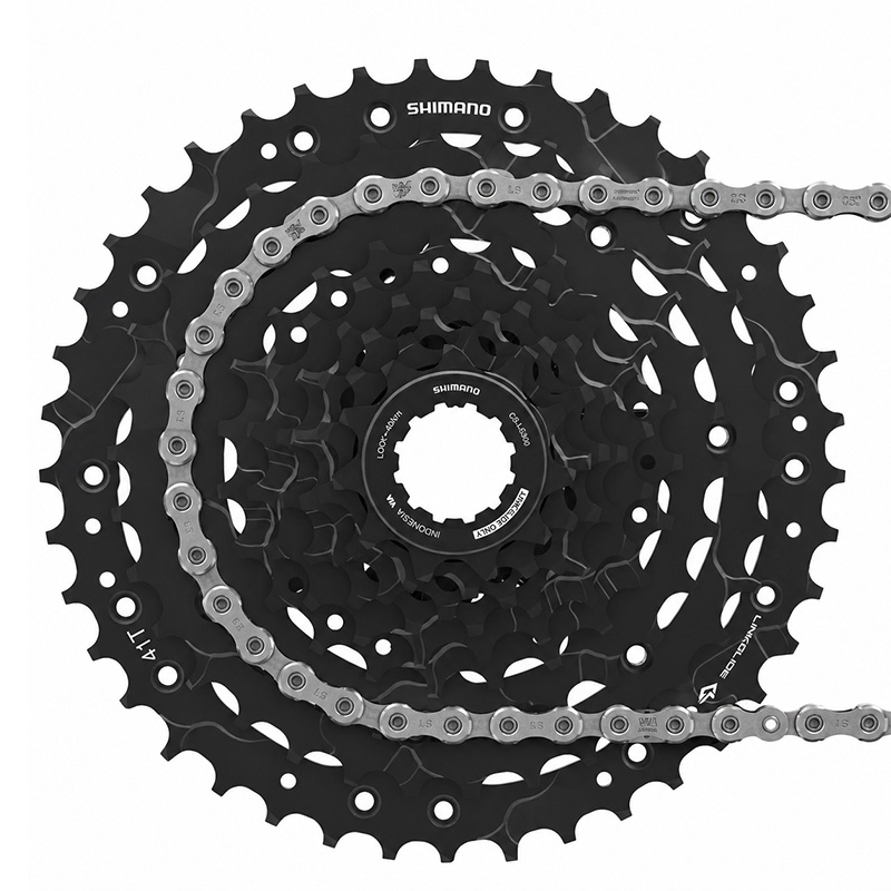 SHIMANO Kassette Zahnkranz 9-Fach 11 - 46 Zähne CS-LG300 LINKGLIDE + Fahrradkette LG500 126 Glieder 