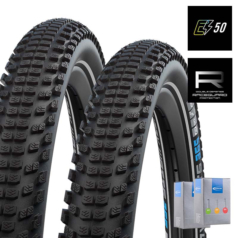 2x SCHWALBE E-Bike Reifen Johnny Watts 365 27.5 - 29 HS618 Addix DD RaceGuard Reflex | Schlauch wählbar