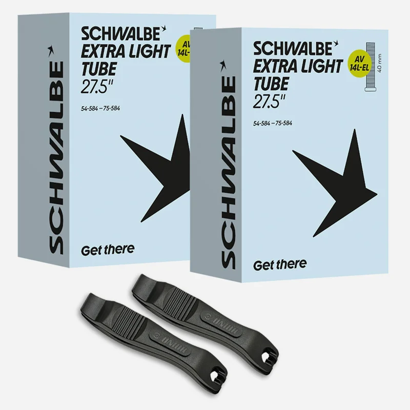 2x SCHWALBE Freeride Schlauch AV21F 27,5 Zoll Plus | 54/75-584 Autoventil mit Reifenheber