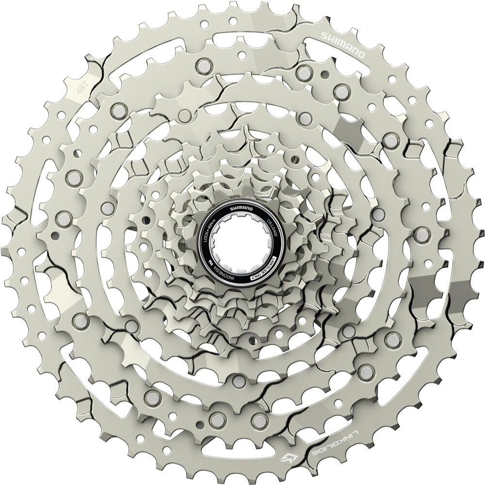 SHIMANO Kassette 10-Fach CS-LG400 CUES LINKGLIDE 11 - 48 Zähne Polished Silver Edition