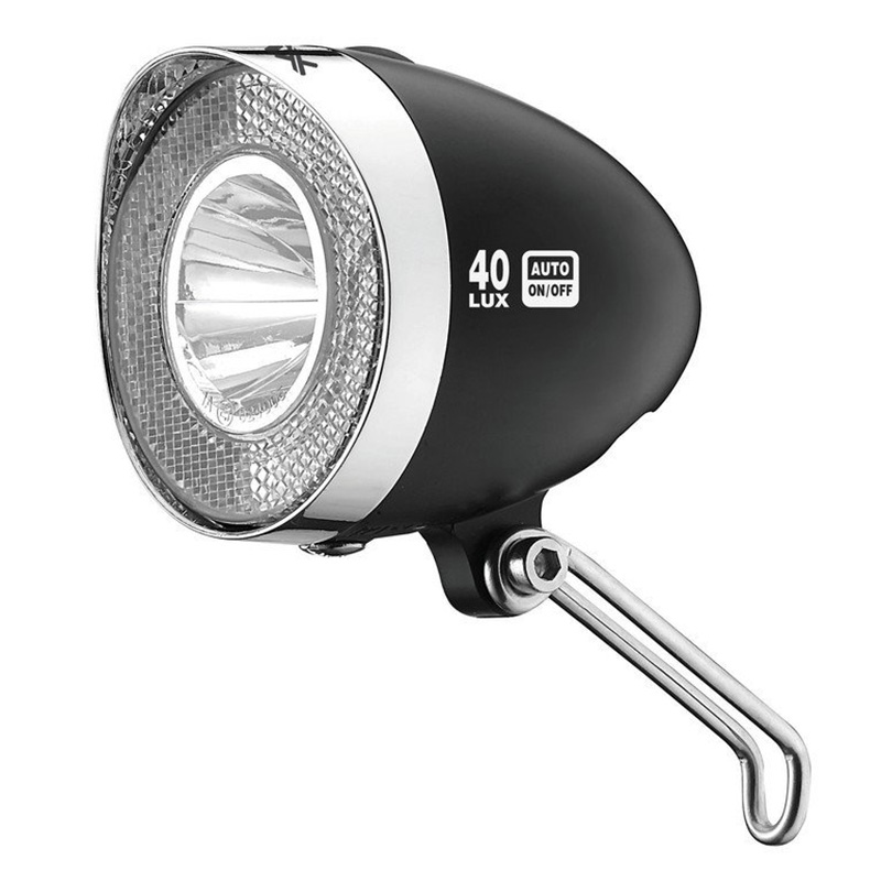XLC Retro LED Scheinwerfer für Nabendynamo Dynamo CL-D04 40 Lux Sensor Standlicht