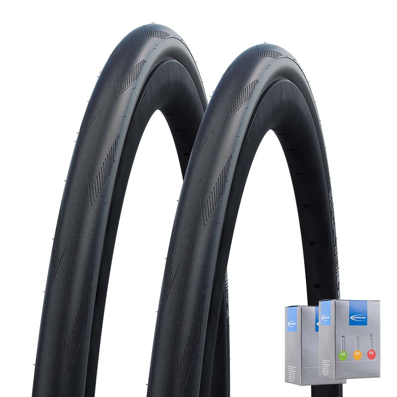 2x SCHWALBE Rennrad Reifen falt ONE 30-622 | 700x30C Perf. HS462A Addix schwarz mit SV Schlauch 50mm