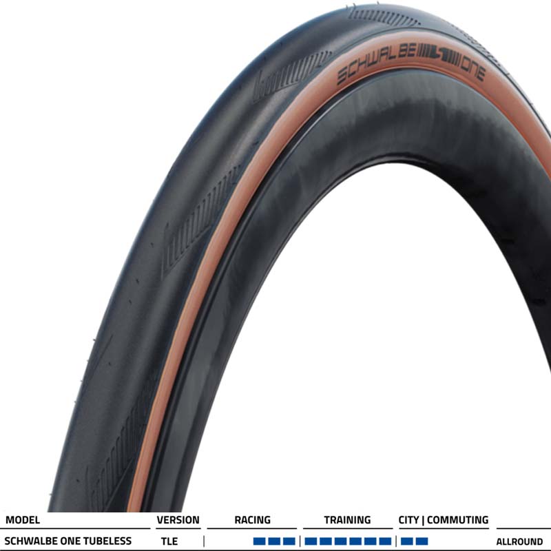SCHWALBE Rennrad Reifen Falt ONE 32-622 | 700x32C RaceGuard HS462 Tubeless TLE schwarz/bronze 