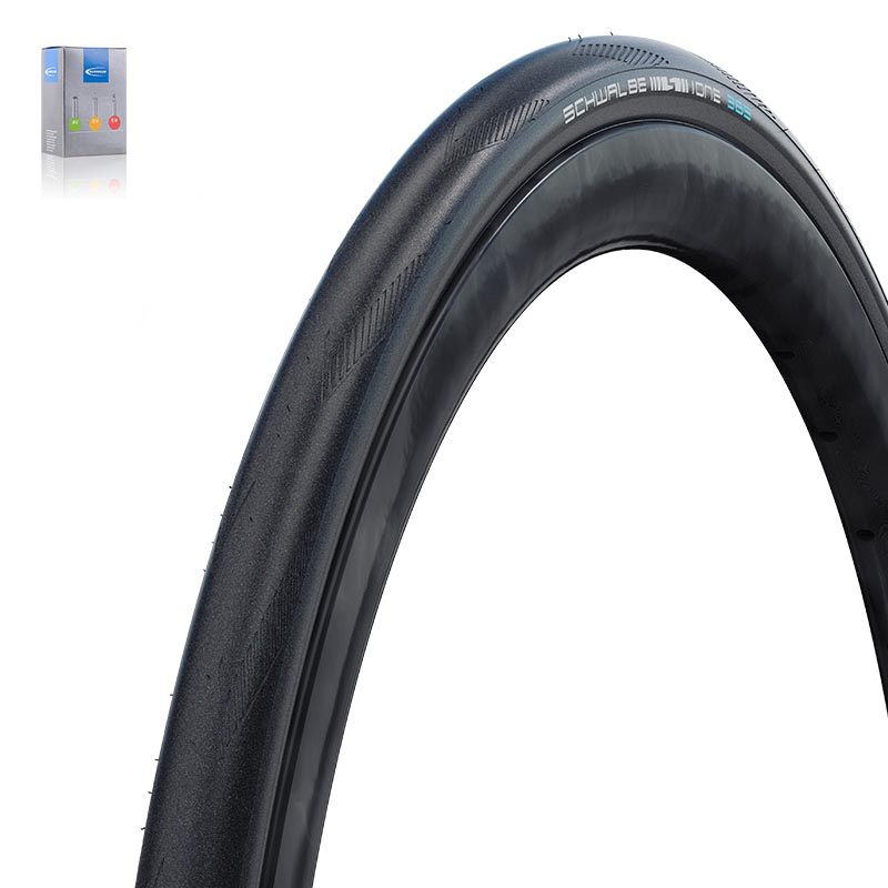 2x SCHWALBE Allwetter Rennrad Reifen 32-622 | 700x32C One 365 TLR falt schwarz mit SV Schlauch 50mm