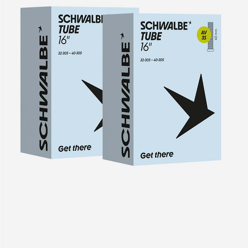2x SCHWALBE Schlauch AV3S 16 Zoll | 32/40-305 Autoventil