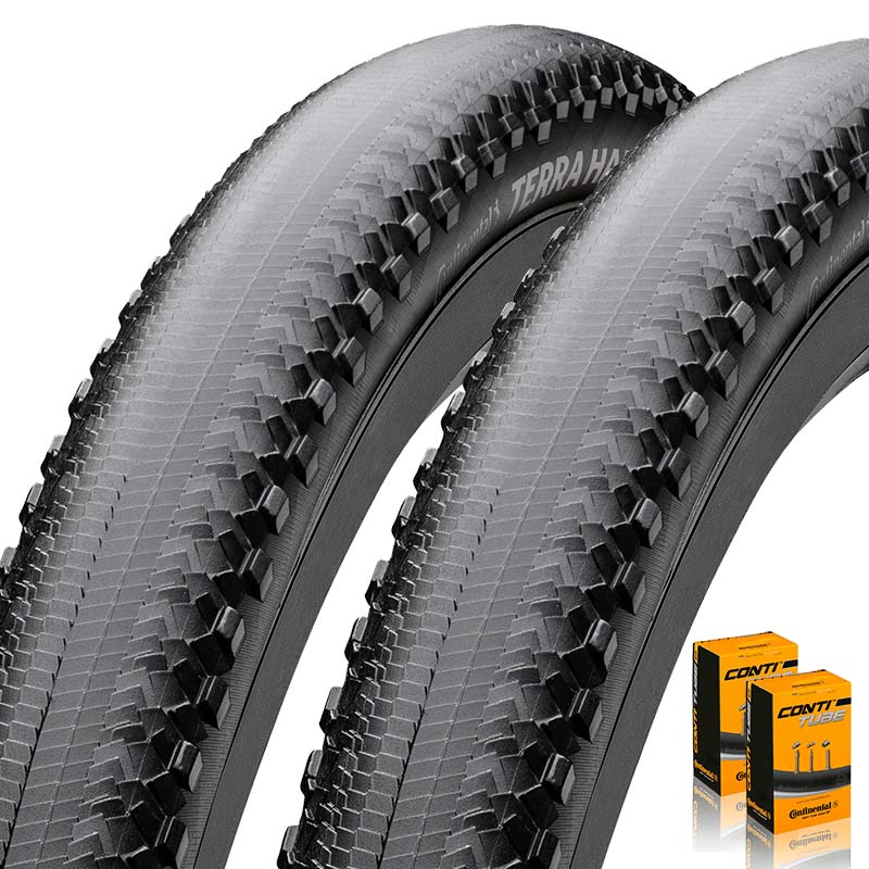 2x CONTINENTAL Gravelbike Reifen 29x2.00 | 50-622 Hardpack ShieldWall schwarz mit SV Schlauch