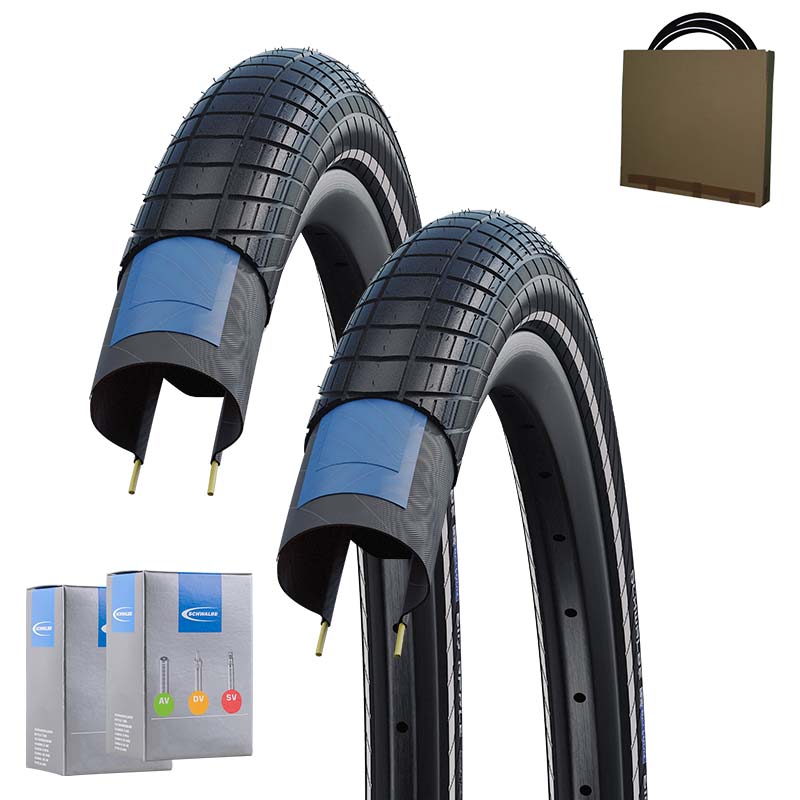 2x SCHWALBE Balloon Reifen Big Apple 26x2.15 | 55-559 K-Guard HS430 schwarz Reflex mit SV Schlauch