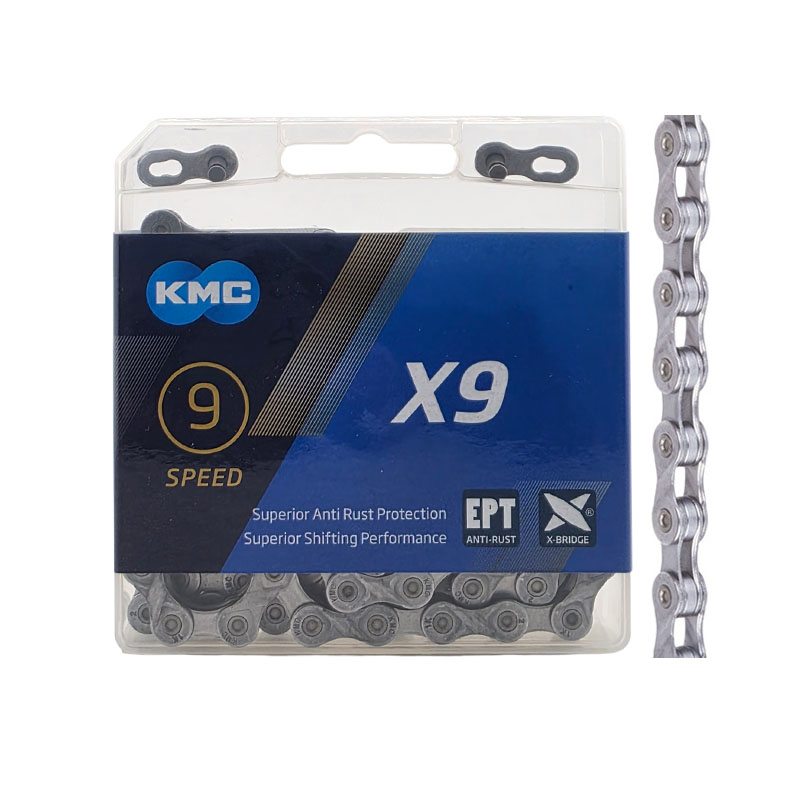KMC Fahrradette 9-Fach X9 EPT 136 Glieder Kettenschloss