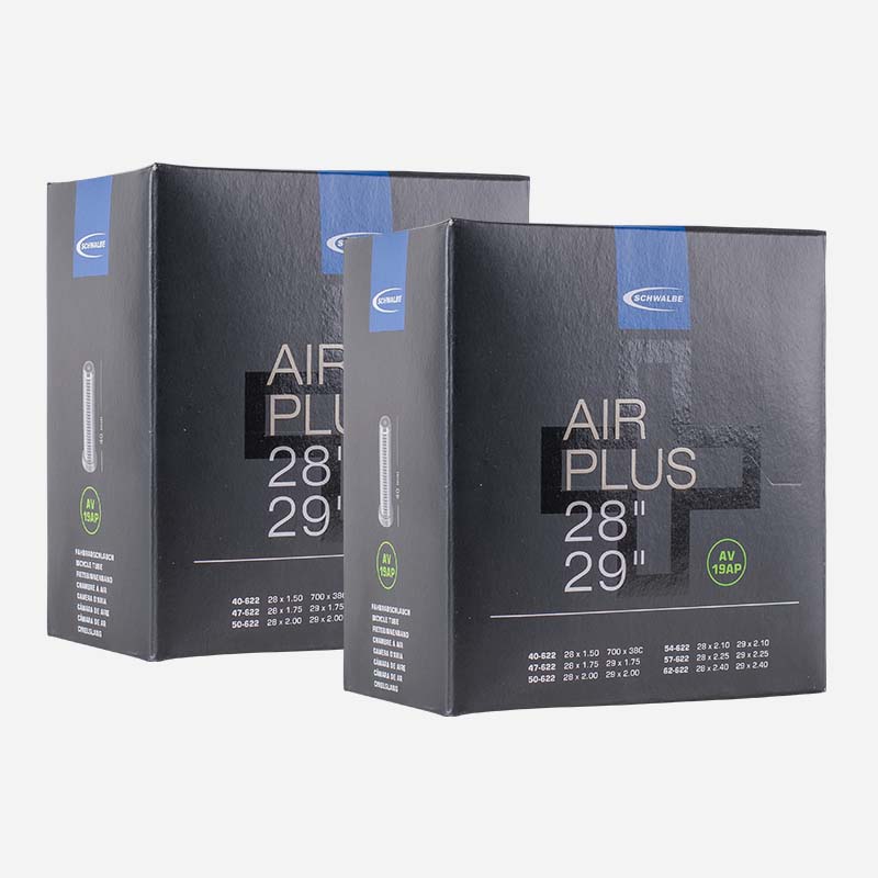 2x SCHWALBE Schlauch Air Plus AV19AP 29 Zoll | 40/62-622 Autoventil Pannenschutz