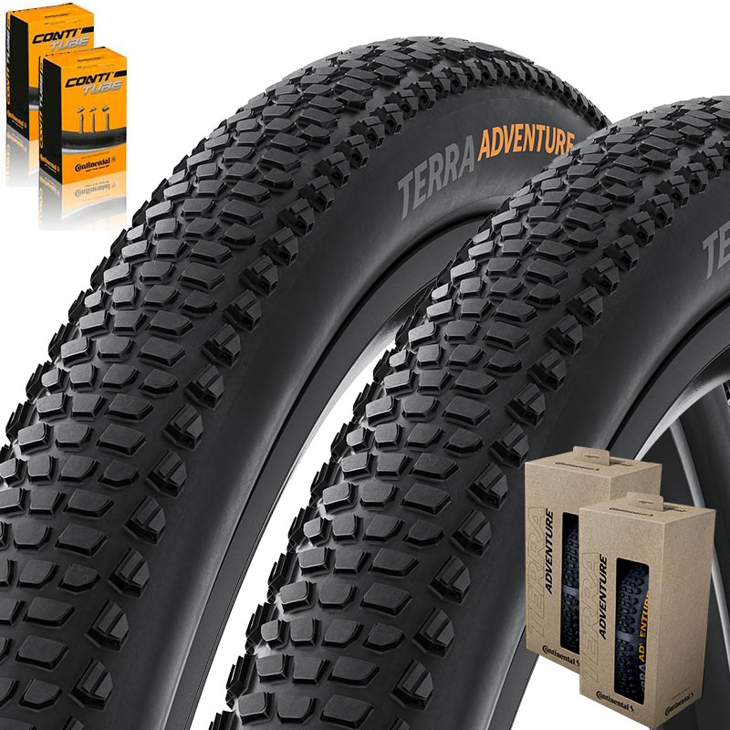 2x Continental Gravelbike Reifen 28 Zoll Terra Adventure schwarz | Schlauch wählbar