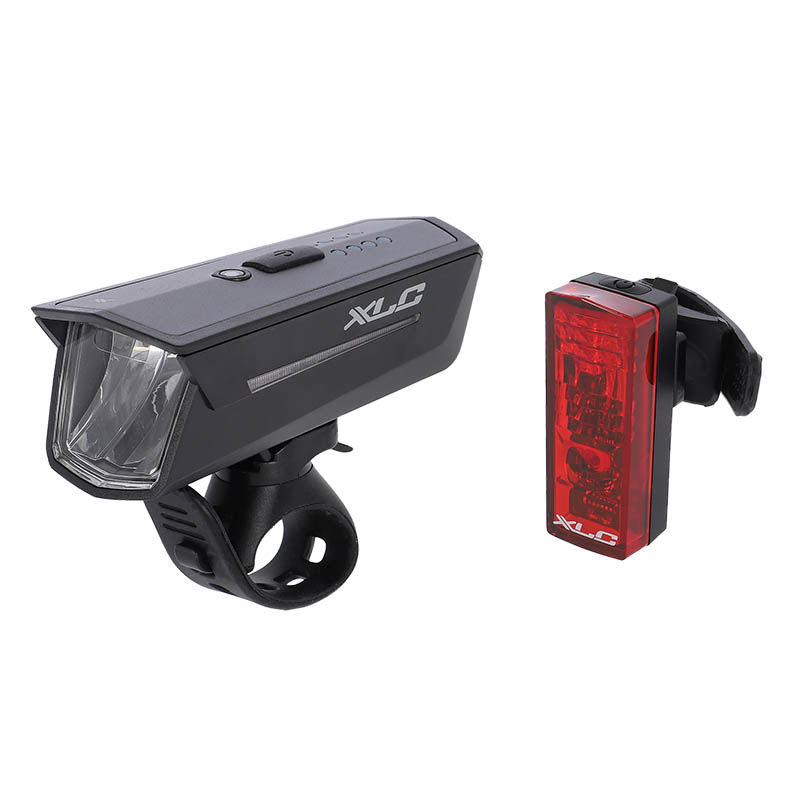 XLC LED Scheinwerfer Akku CL-F08 80 Lux + Rücklicht CL-R27