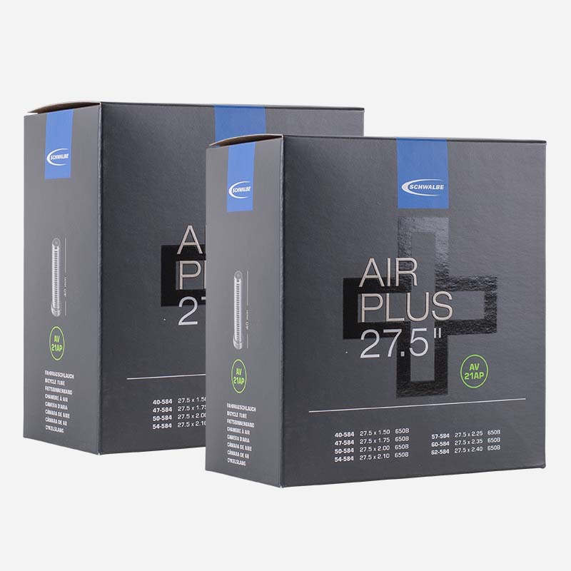 2x SCHWALBE Schlauch Air Plus AV21AP 27,5 Zoll 40/62-584 Autoventil 