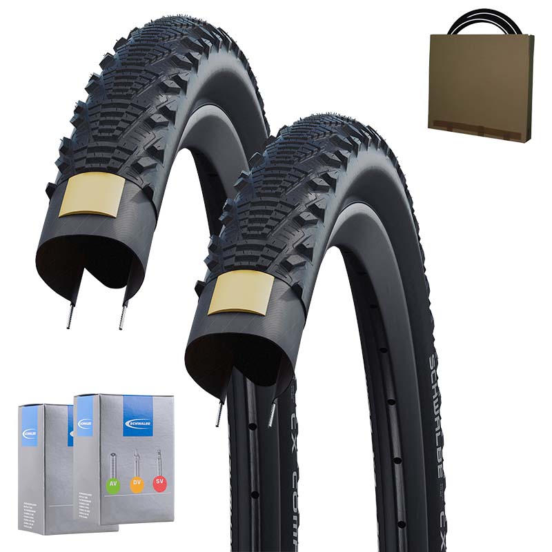 2x SCHWALBE Fahrradreifen CX Comp 20x1.75 | 47-406 HS369 schwarz Reflex mit SV Schlauch