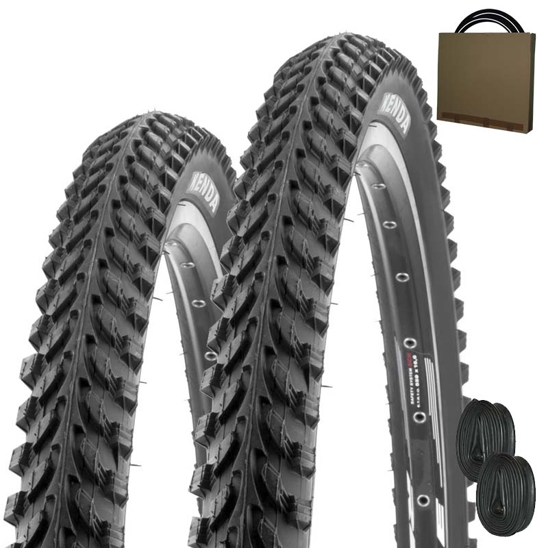 2x KENDA ATB Fahrrad Reifen K-898 24x1.95 | 50-507 schwarz mit AV Schlauch