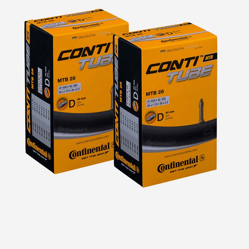 2x CONTINENTAL MTB Schlauch 26 Zoll | 47/62-559 Blitzventil 40mm 