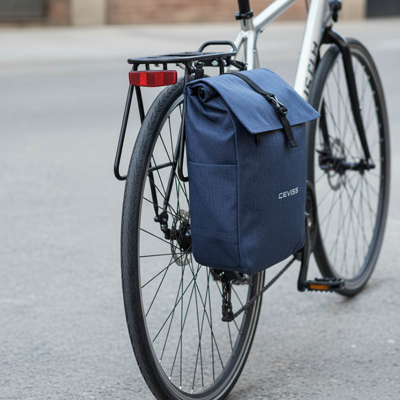 CEVISS Wasserdicht Fahrradtasche Seitentasche mit Rucksackfunktion 20 / 28L schwarz Jeansblau 