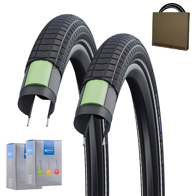 2x SCHWALBE E-Bike Reifen Big Ben Plus 29x2.15 | 55-622 HS439 schwarz Reflex mit SV Schlauch