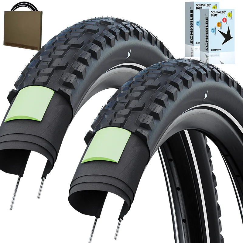 2x SCHWALBE E-Bike Reifen Johnny Watts Plus Draht 29x2.60 | 65-622 Addix Pannenschutz Reflex mit SV Schlauch