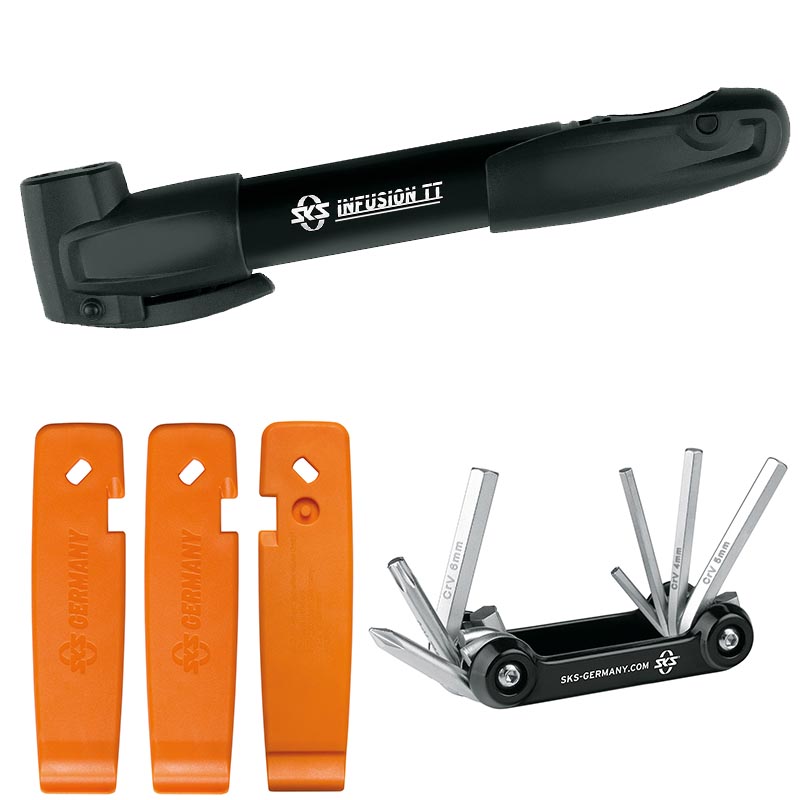 SKS Pannenhilfe-Set Minipumpe, Reifenheber & Minitool 