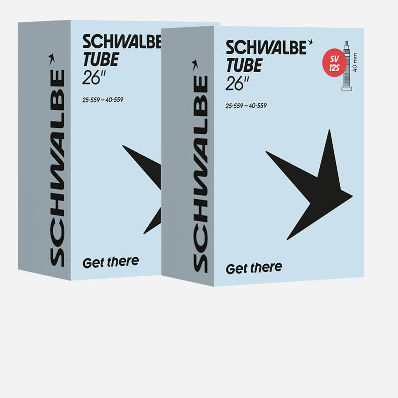 2x SCHWALBE Schlauch 26 Zoll | 25/40-559 SV12S Sclaverand