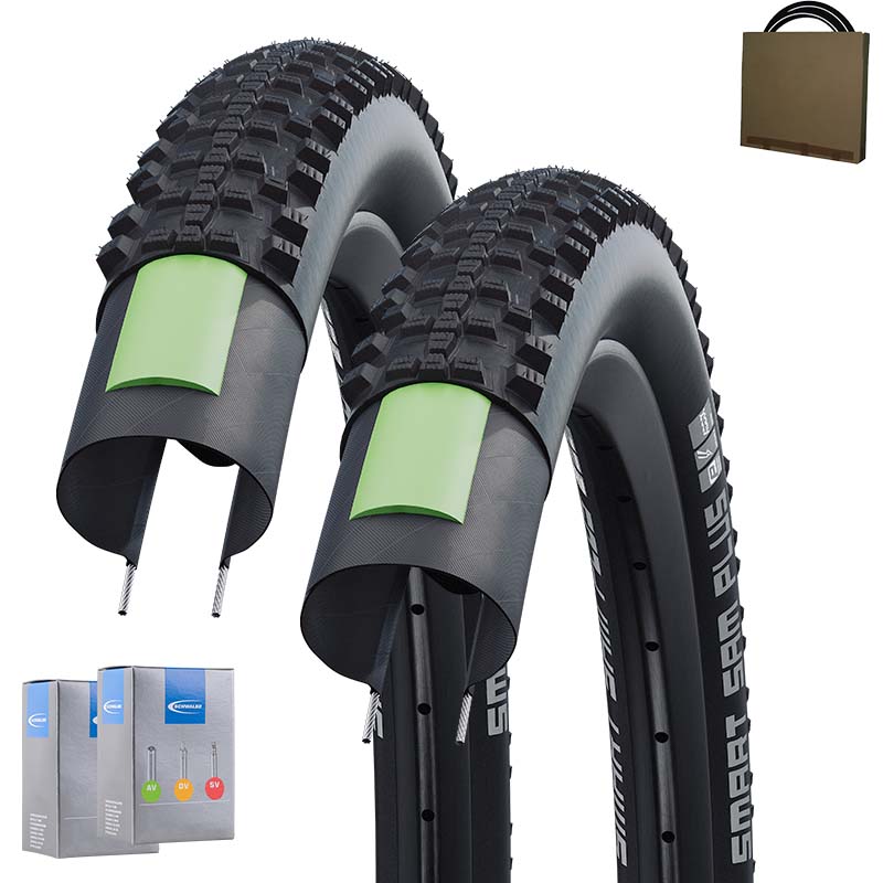 2x SCHWALBE MTB E-Bike Reifen Smart Sam Plus HS476 Addix 26 - 29 Zoll schwarz | Schlauch wählbar