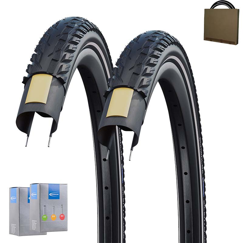 2x SCHWALBE Fahrradreifen Silento HS421 28x1.75 | 47-622 schwarz Reflex mit SV Schlauch