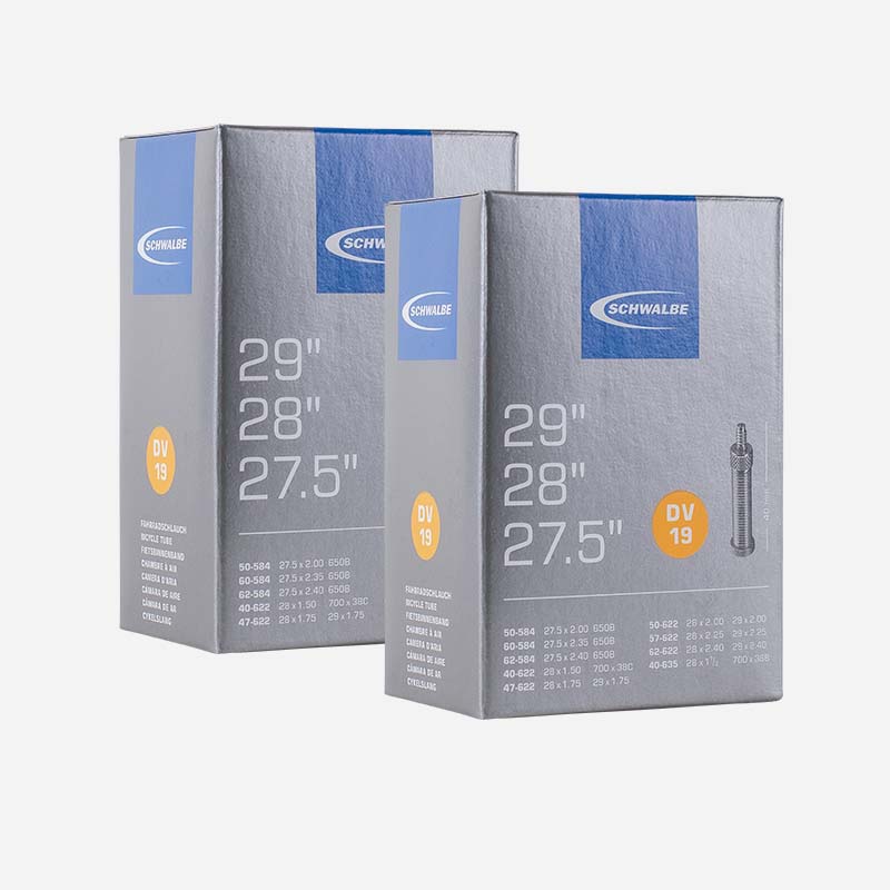 2x SCHWALBE MTB Fahrradschlauch 27.5/28/29 Zoll DV19 40/62-584/635 Blitzventil 