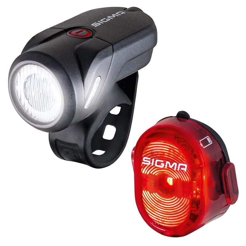 Sigma LED Akku Beleuchtungsset Frontlicht Aura 35 Lux + Rücklicht Nugget II