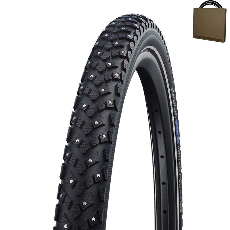 SCHWALBE Reifen Marathon Plus Winter 20x1.60 | 42-406 HS396 168 Spikes schwarz Reflex