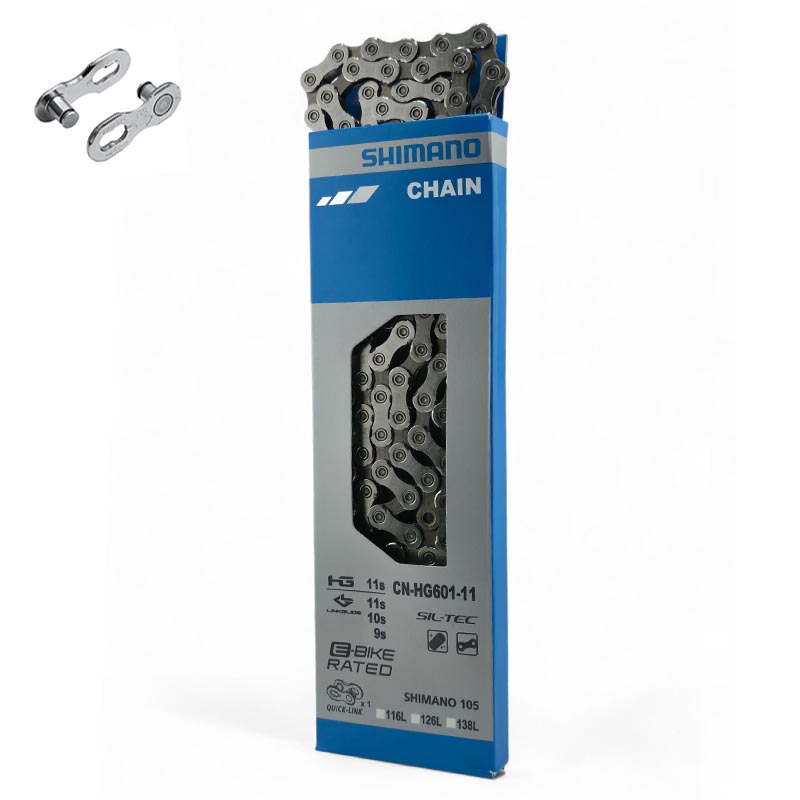 SHIMANO Fahrradkette 11-Fach CN-HG601 105er, SLX 126 Glieder Kettenschloss