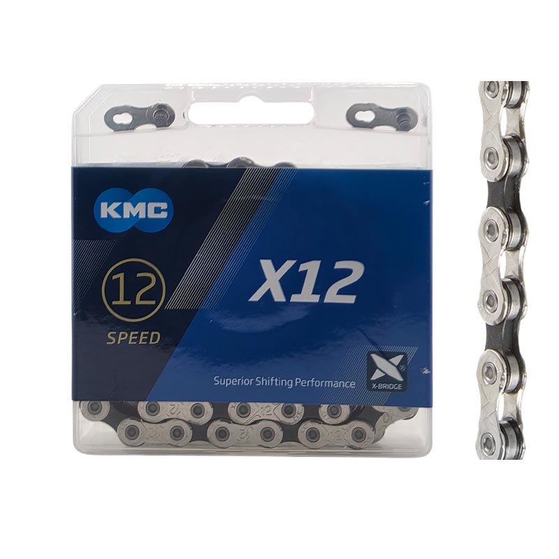KMC Fahrradkette 12-Fach X12 126 Glieder schwarz/silber Kettenschloss 