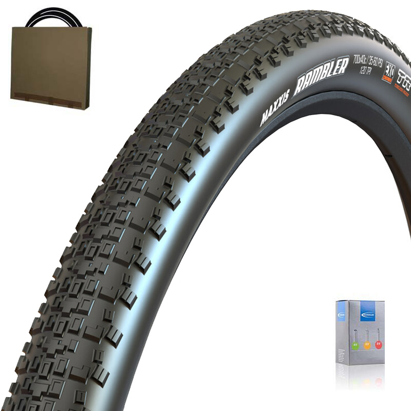 MAXXIS Gravelbike Reifen 28x1.50 | 40-622 Rambler EXO schwarz mit SV Schlauch 50mm