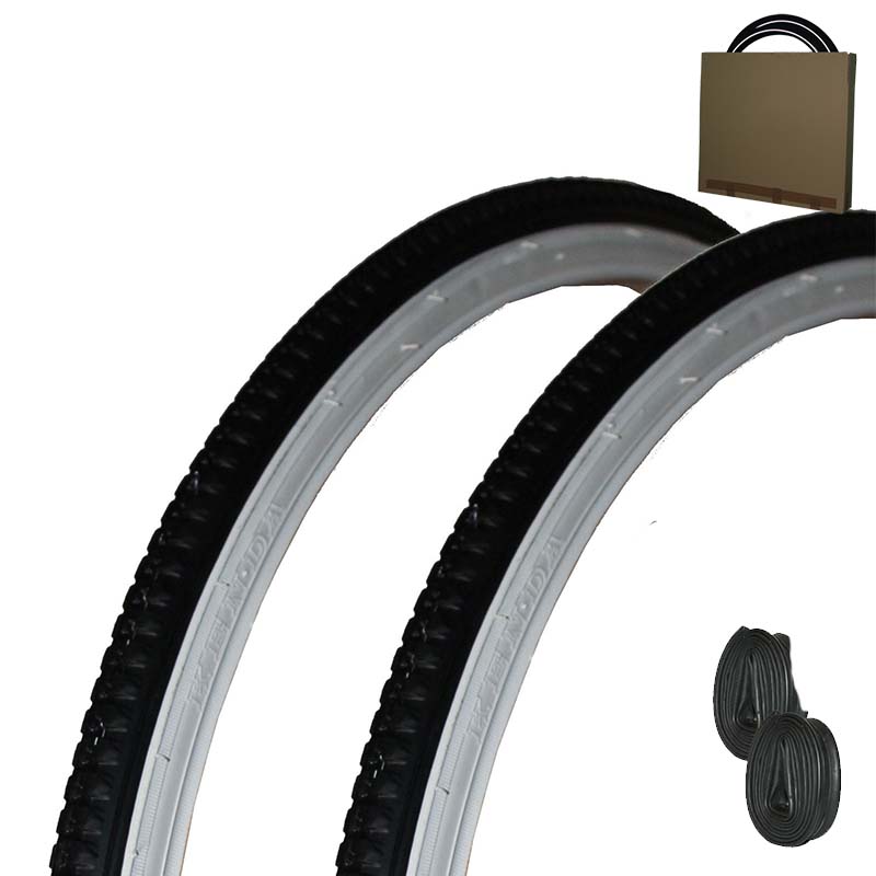 2x KENDA Fahrrad Reifen K-103 27x1 1/4 | 32-630 schwarz weiß