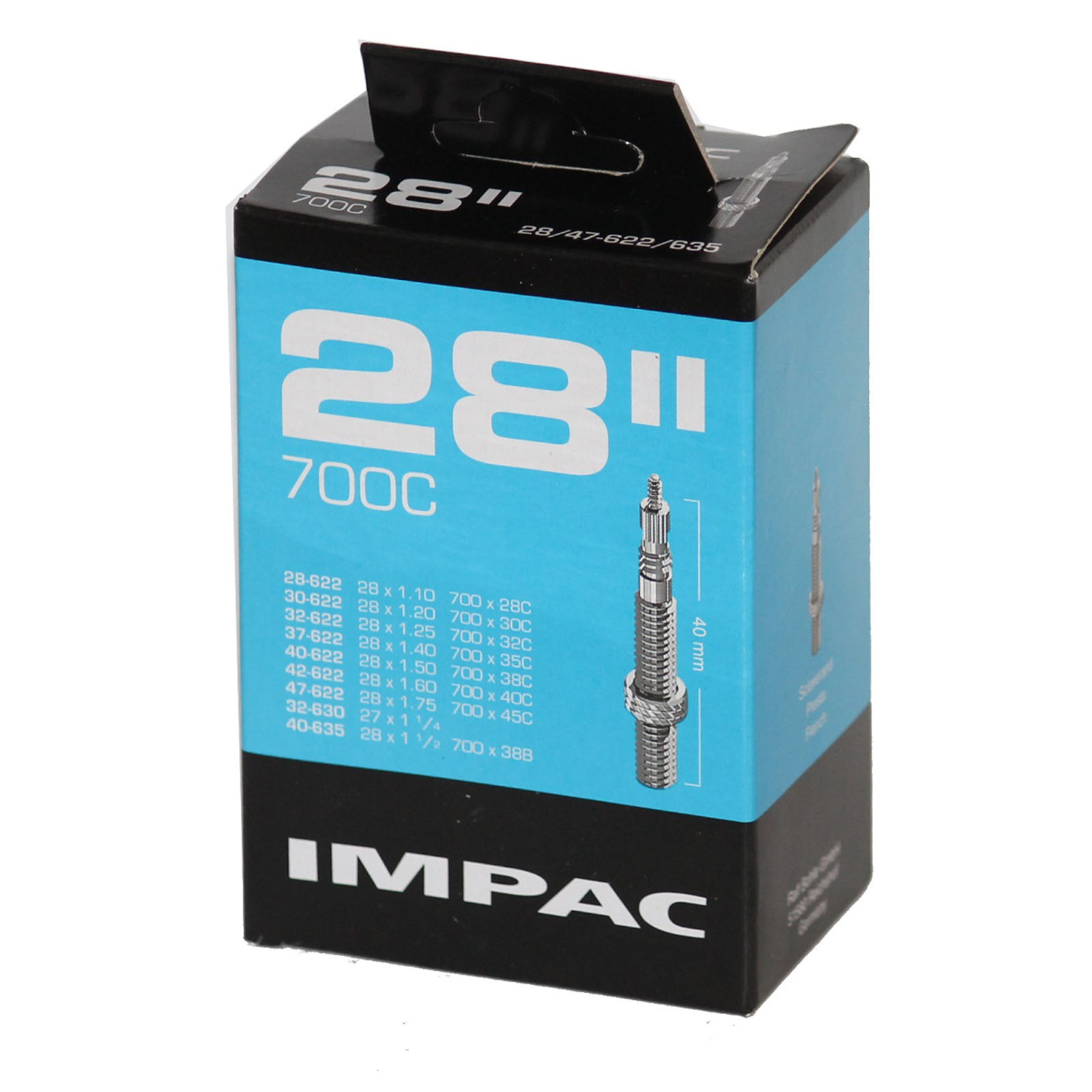 IMPAC Fahrradschlauch 28 Zoll 28/47-622/635 Sclaverand 40mm