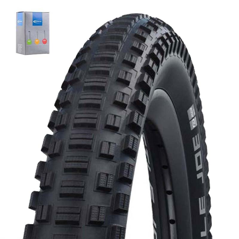 SCHWALBE MTB Reifen Kids 26x2.00 | 50-559 Zoll Little Joe falt schwarz mit SV Schlauch