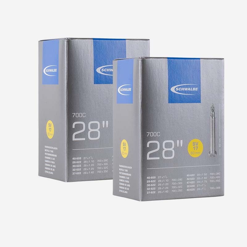2x SCHWALBE Schlauch 28 Zoll SV17 28/47-622/635 Sclaverand 60mm 