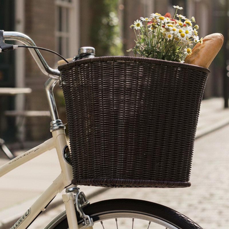 LTJ Fahrradkorb vorne Kunststoff Rattan mit Halter