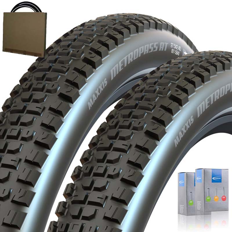 2x MAXXIS E-Bike Pannenschurz Reifen MetroPass AT 29x2.60 | 66-622 schwarz Reflex mit SV Schlauch