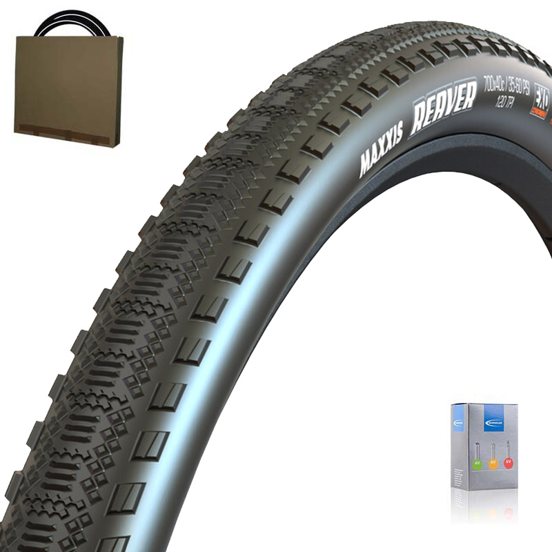 MAXXIS Gravel Reifen 28x1.50 | 40-622 Reaver EXO schwarz mit SV Schlauch 50mm