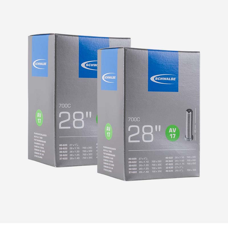 2x SCHWALBE Schlauch 28 Zoll AV17 28/47-622/635 Autoventil 