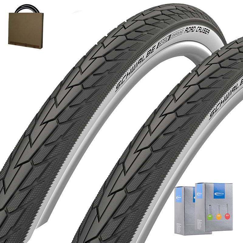 2x SCHWALBE City Reifen Road Cruiser HS484 20x1.75 | 47-406 schwarz weiß 