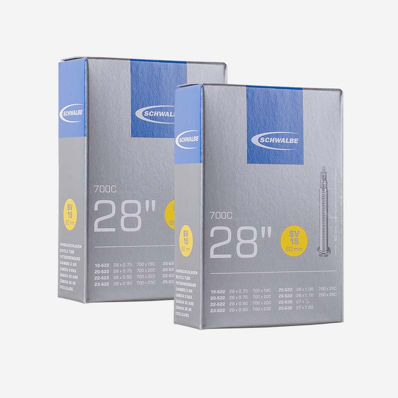 2x SCHWALBE Rennrad Schlauch SV15 18/28-622/630 60mm Sclaverand 