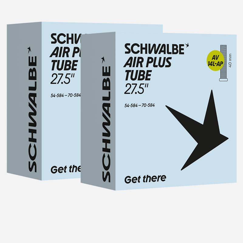 2x SCHWALBE MTB & SUV Schlauch Air Plus AV14+AP 27,5 Plus Zoll 54/70-584 Autoventil