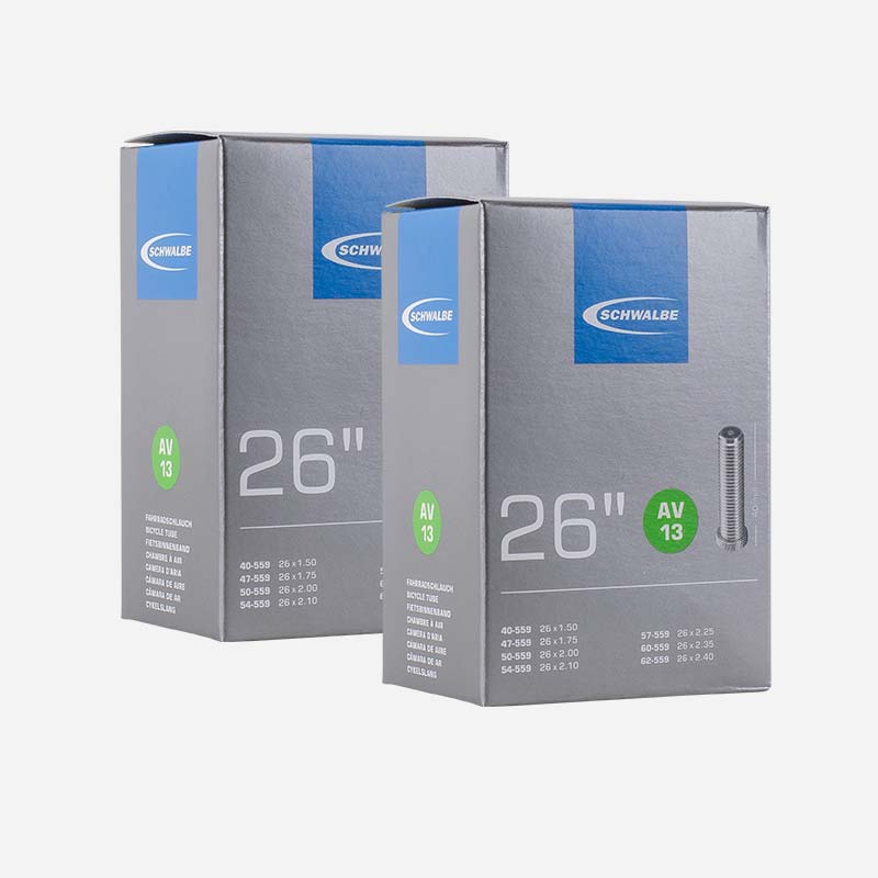 2x SCHWALBE MTB Schlauch 26 Zoll AV13 40/62-559 Autoventil 