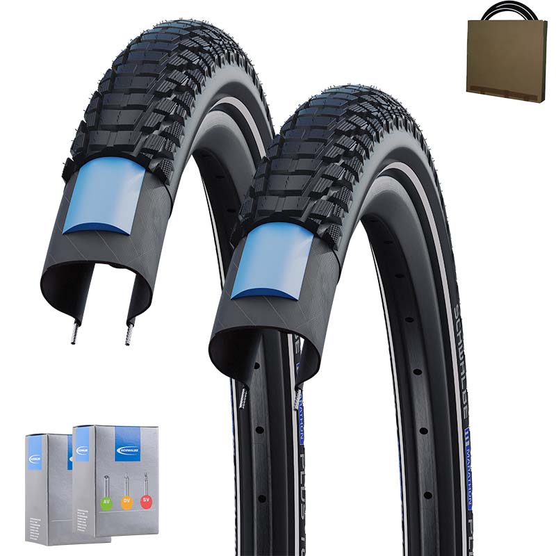 2x SCHWALBE Marathon Plus Tour Reifen 28x1.40 | 37-622 HS619 Reflex Unplattbar mit SV Schlauch