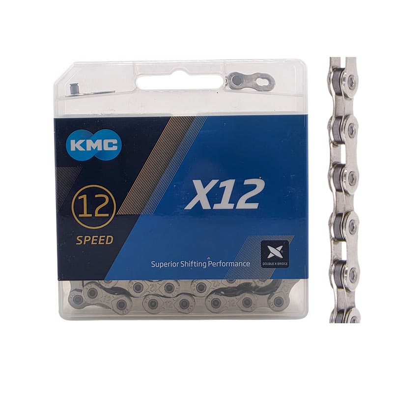 KMC Fahrradkette 12-Fach X12 126 Glieder silber Kettenschloss