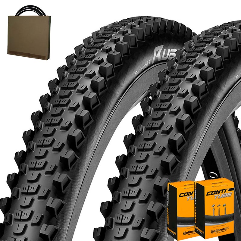 2x CONTINENTAL MTB Reifen 27.5 - 29 Zoll Ruban schwarz | Schlauch wählbar