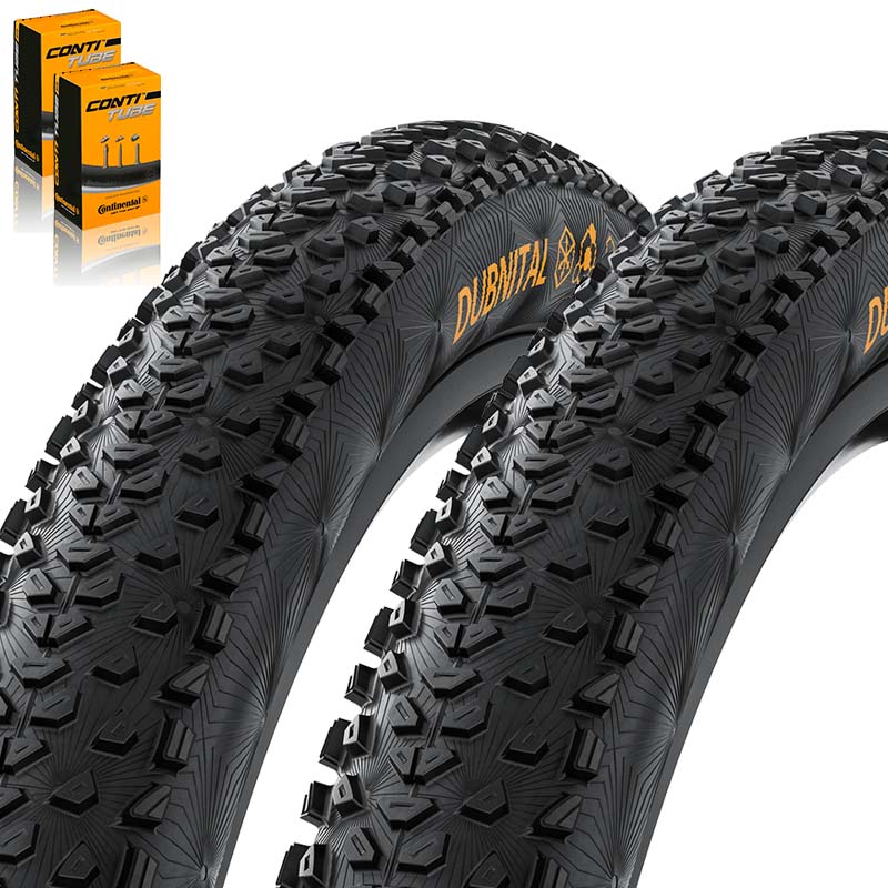 2x CONTINENTAL MTB Reifen 29 Zoll Dubnital Race RapidComp TLR faltbar schwarz | Schlauch wählbar