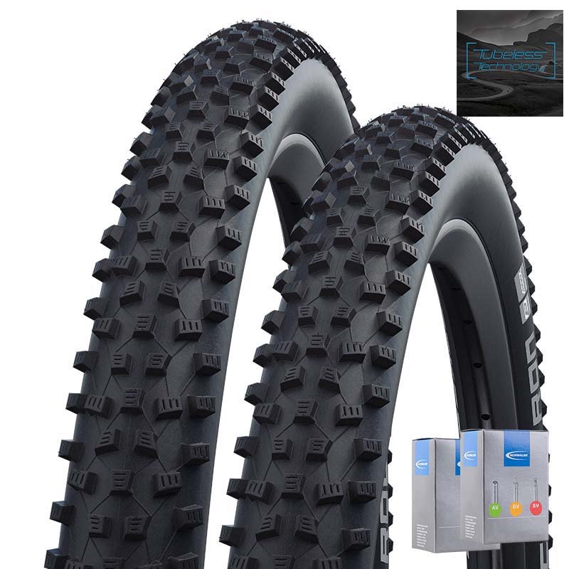 2x SCHWALBE Reifen Rocket Ron 26 - 29 Zoll HS438 Addix TLR Perf. falt schwarz | Schlauch wählbar