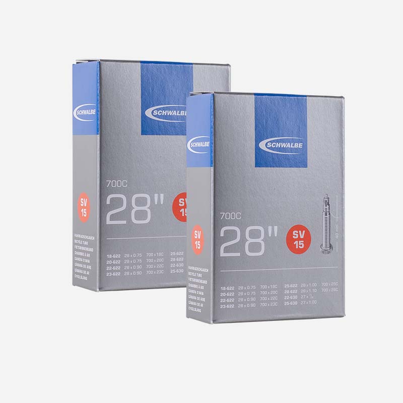 2x SCHWALBE Rennrad Schlauch SV15 28 Zoll | 18/28-622/630 Sclaverand 40mm 